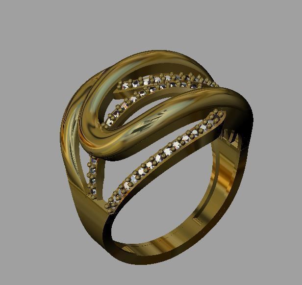 Fashion Women Ring 3D print model_5