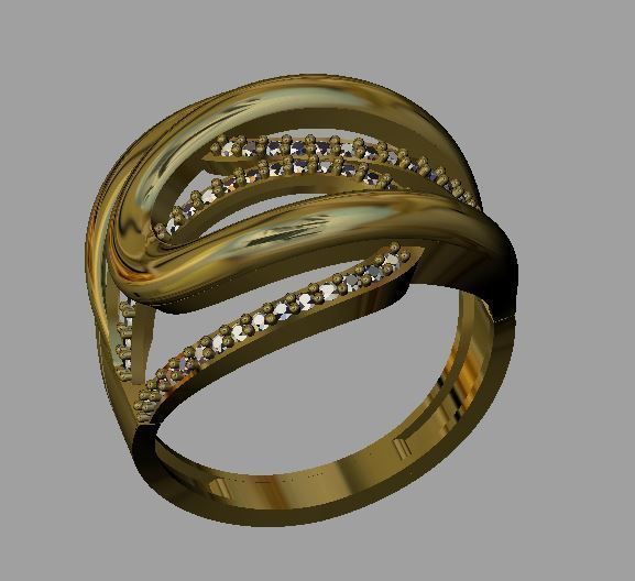 Fashion Women Ring 3D print model_4
