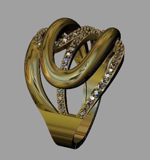 Fashion Women Ring 3D print model_7