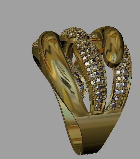 Fashion Women Ring 3D print model_7