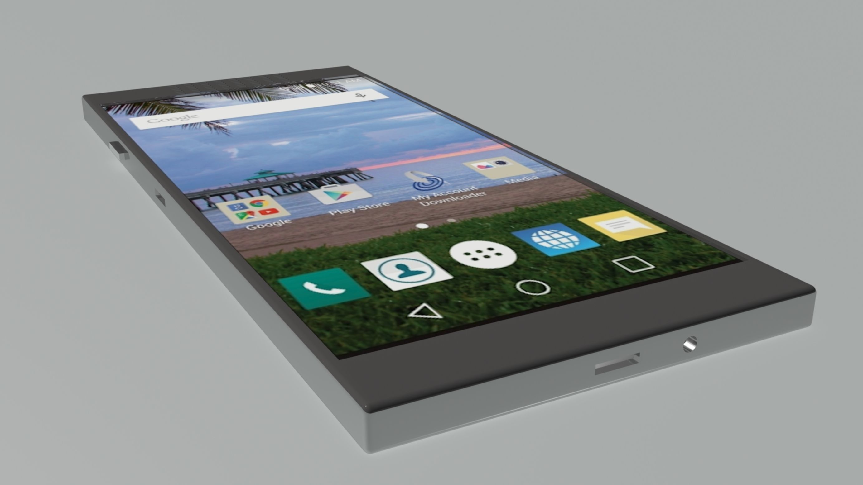 Smartphone concept design Low-poly 3D model_1