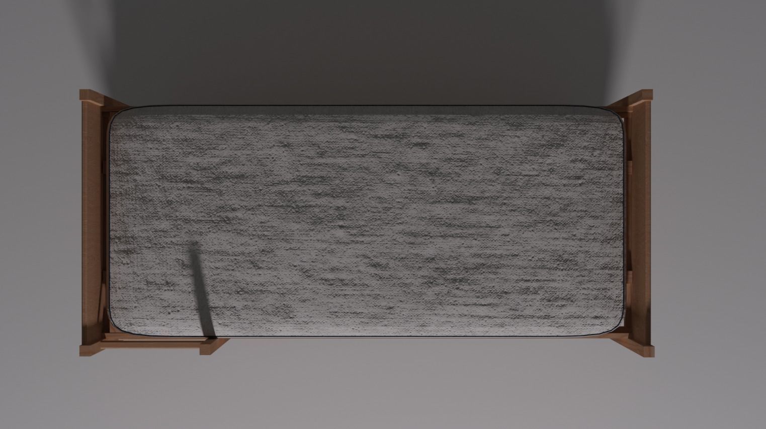 Wooden Bunk Bed Low-poly 3D model_15