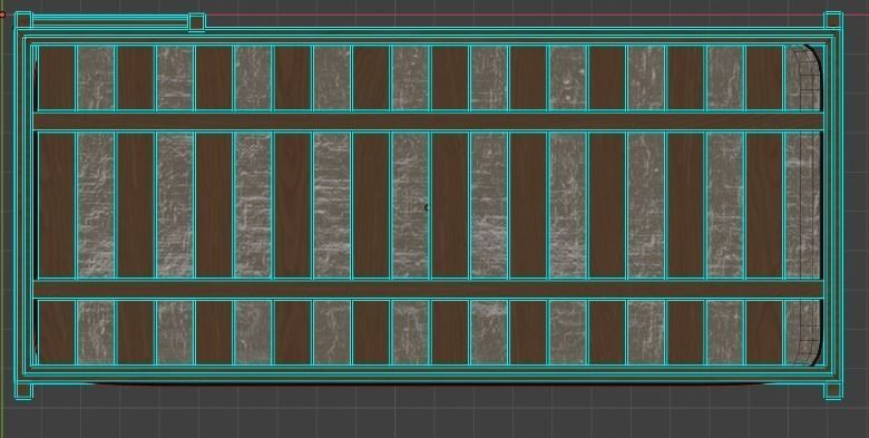 Wooden Bunk Bed Low-poly 3D model_28