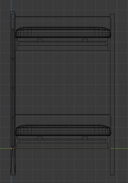 Wooden Bunk Bed Low-poly 3D model_18