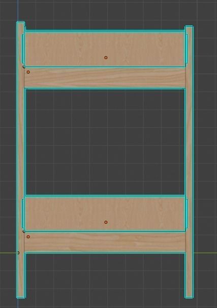 Wooden Bunk Bed Low-poly 3D model_25
