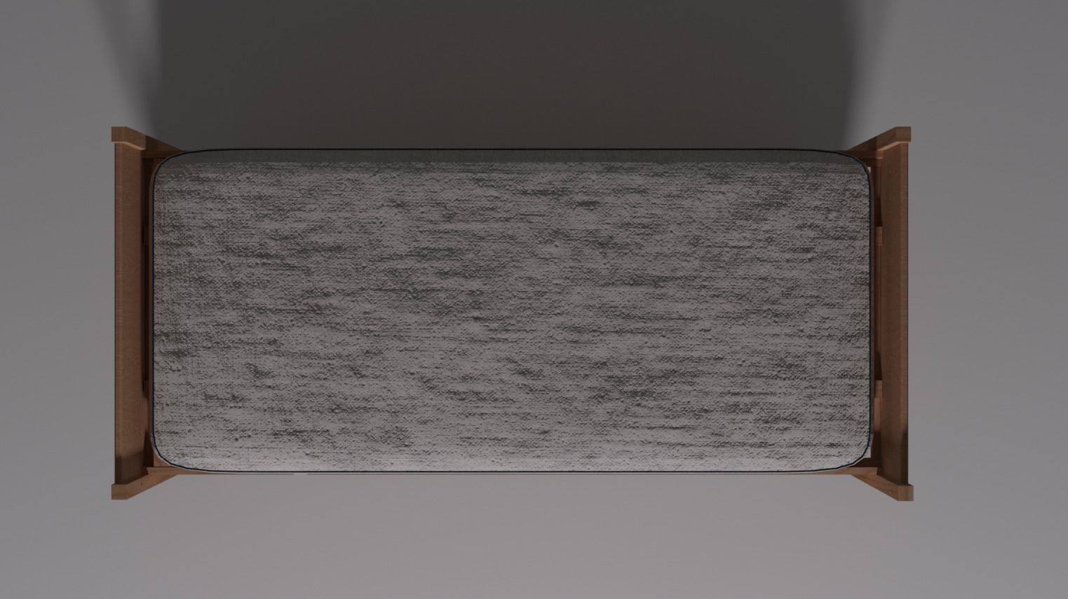 Wooden Bunk Bed Low-poly 3D model_16