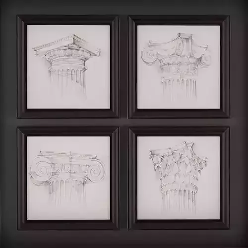 Picture Frames Low-poly 3D model