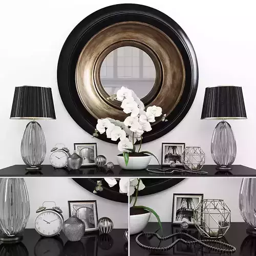 Decorative set living room with mirror 3D model