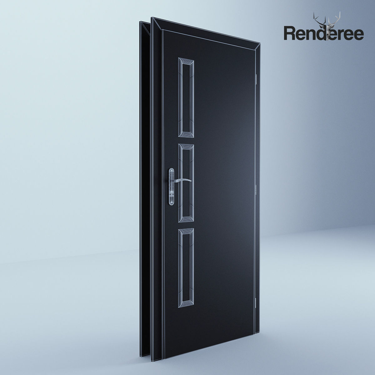 White Door 1 3D model_5