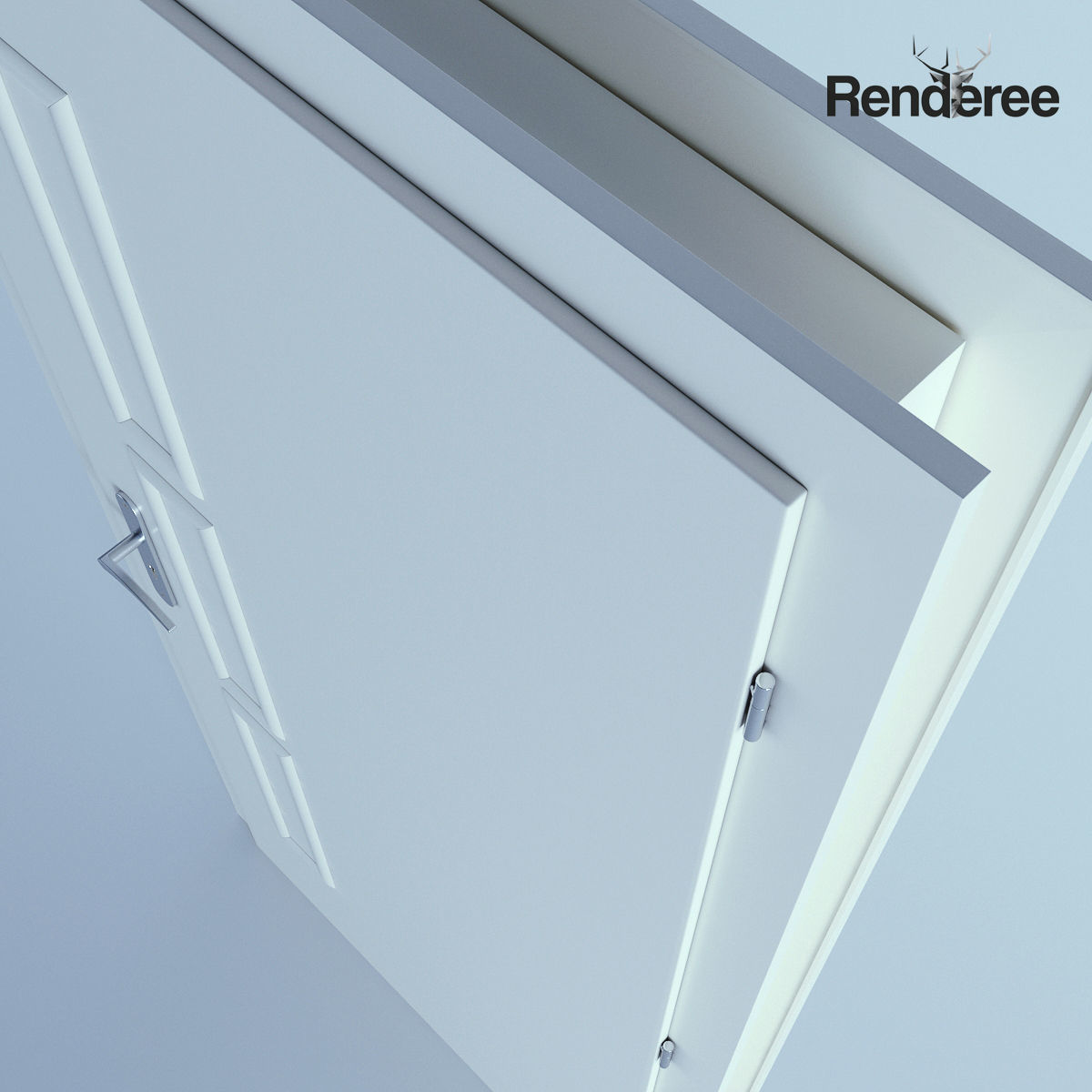 White Door 1 3D model_3