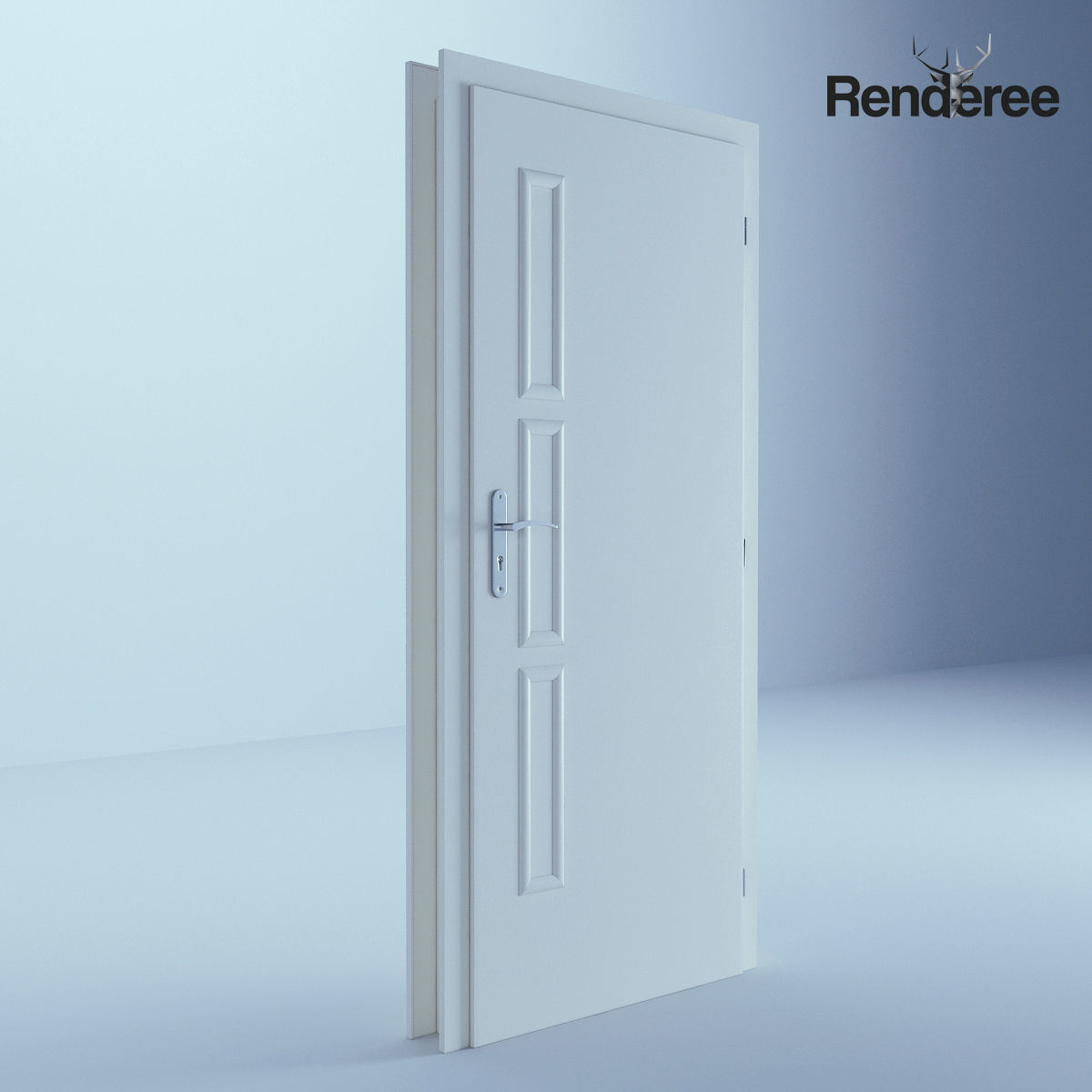 White Door 1 3D model_1
