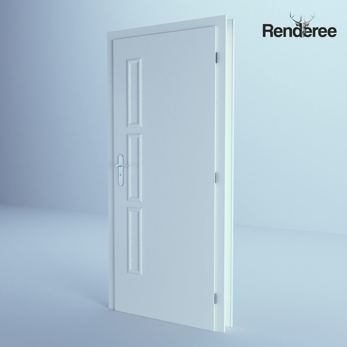 White Door 1 3D model_2
