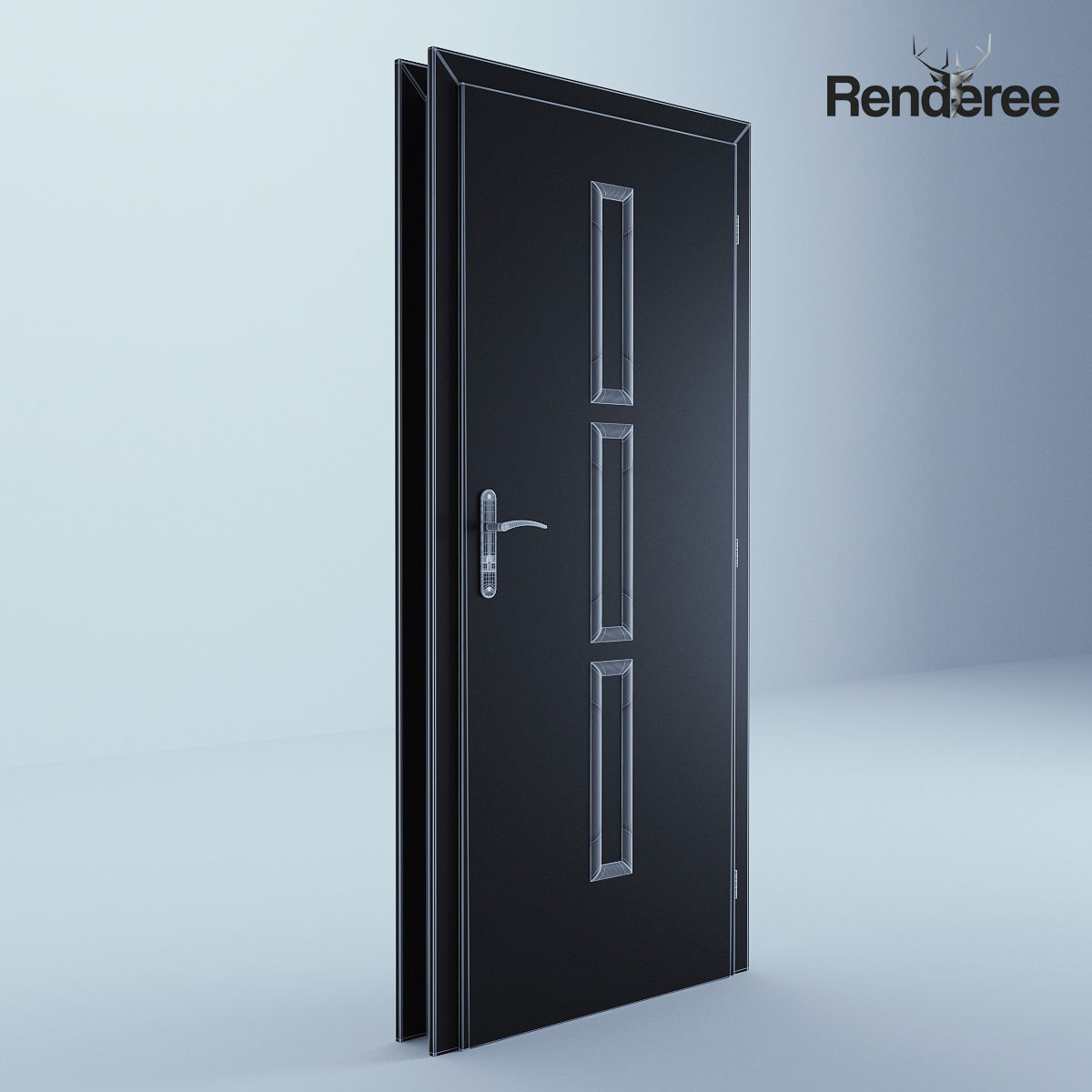 White Door 2 3D model_5
