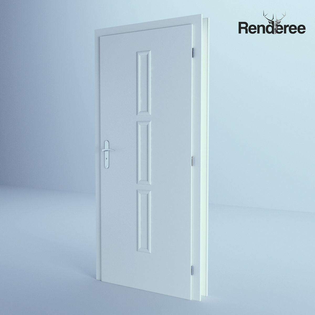 White Door 2 3D model_2