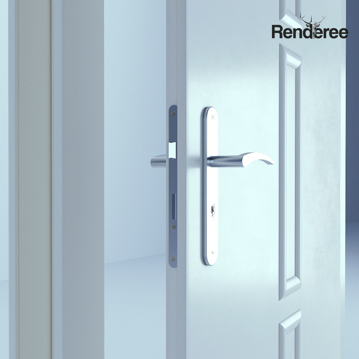 White Door 2 3D model_4