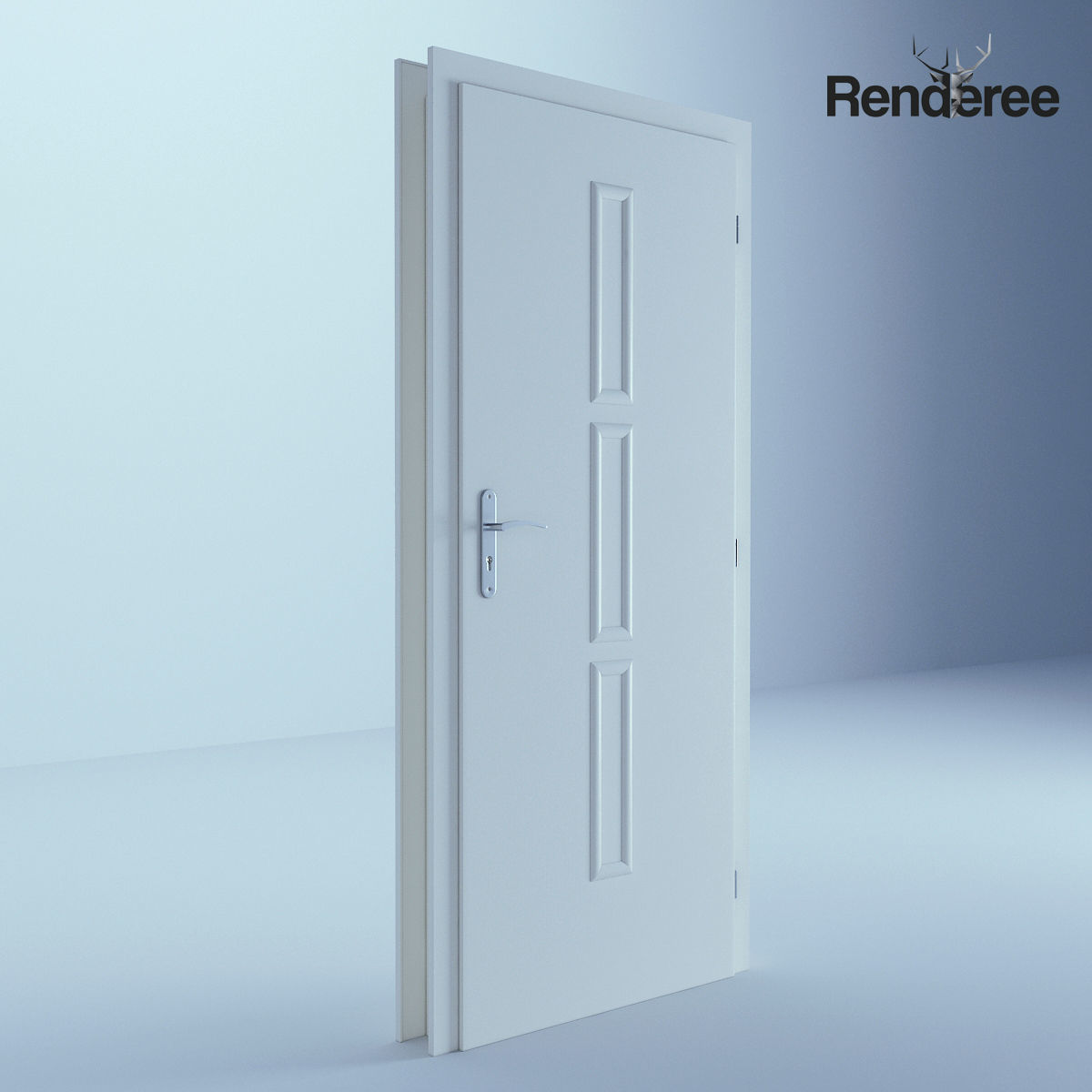 White Door 2 3D model_1