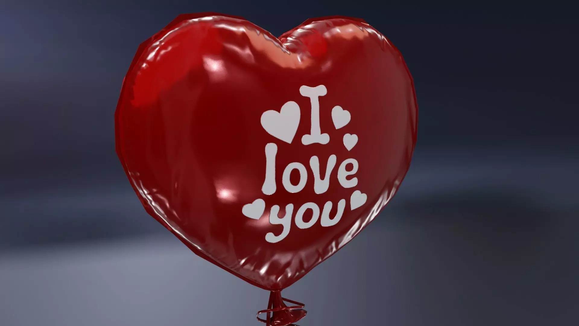 Balloon Heart Shaped Low-poly 3D model