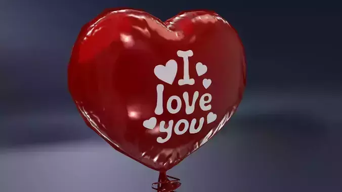 Balloon Heart Shaped Low-poly 3D model
