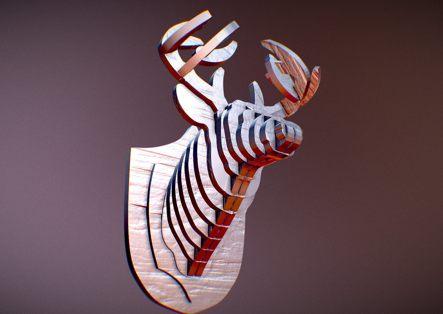  Deer Head Pendant 3D print model_8