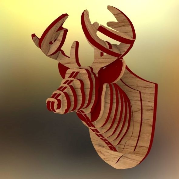  Deer Head Pendant 3D print model_65