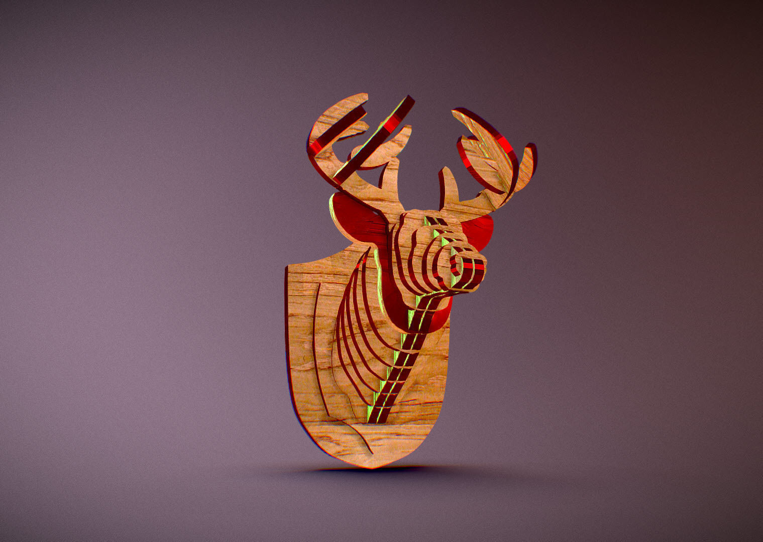  Deer Head Pendant 3D print model_71