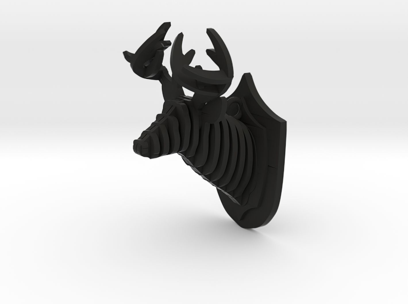  Deer Head Pendant 3D print model_27