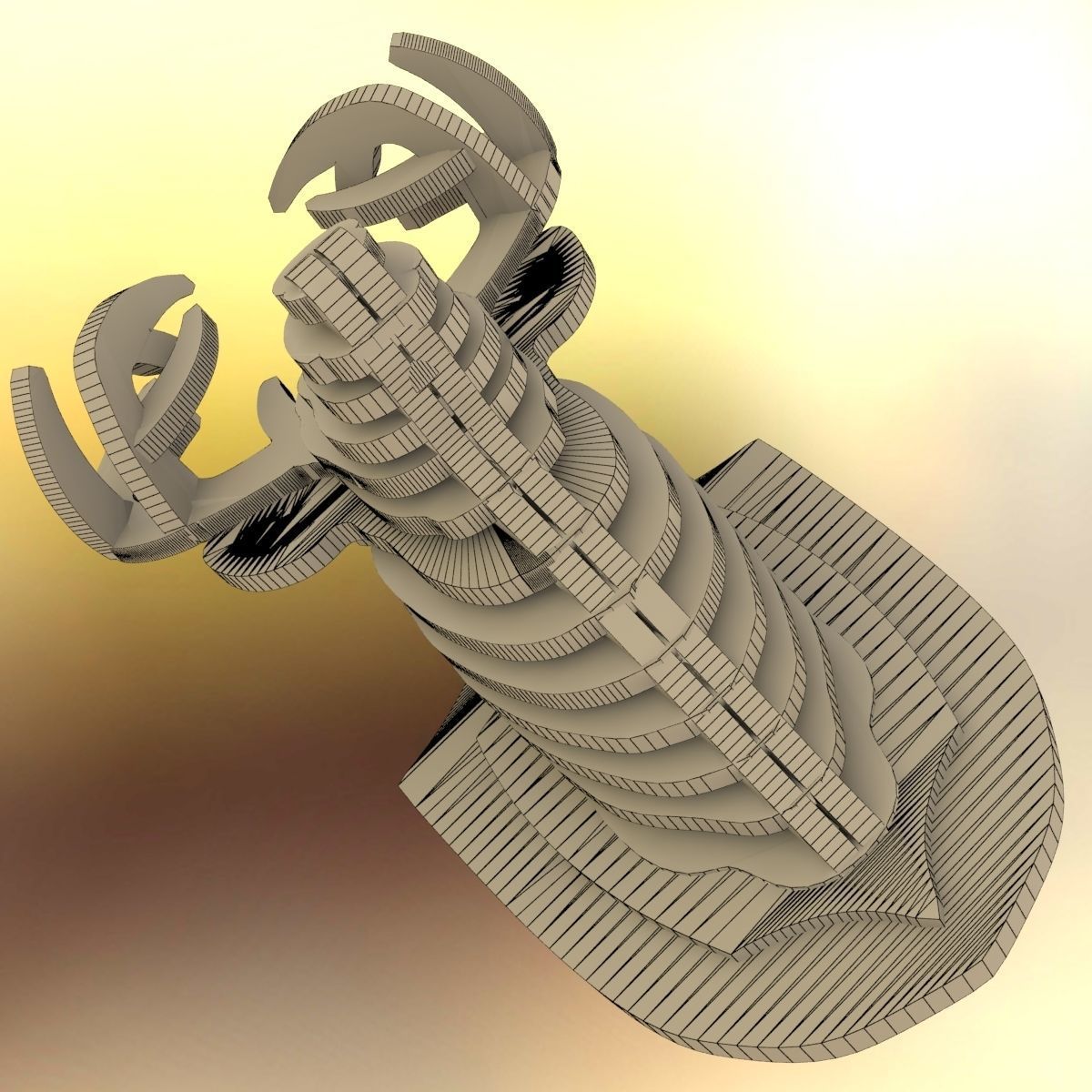  Deer Head Pendant 3D print model_18