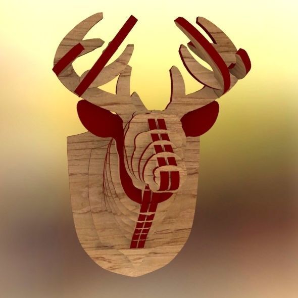  Deer Head Pendant 3D print model_69