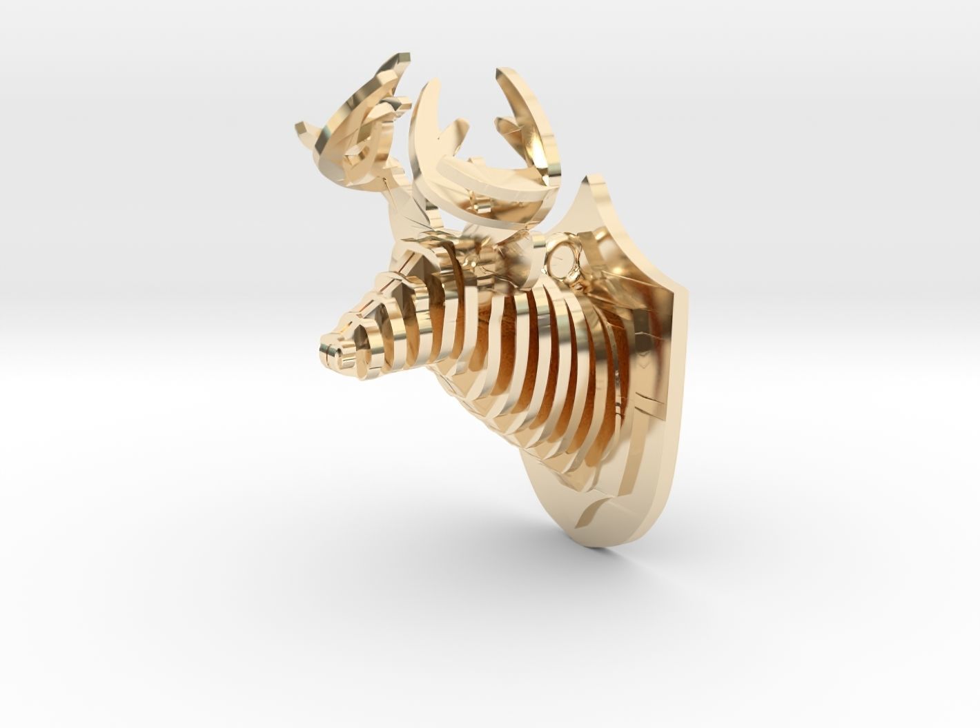  Deer Head Pendant 3D print model_43