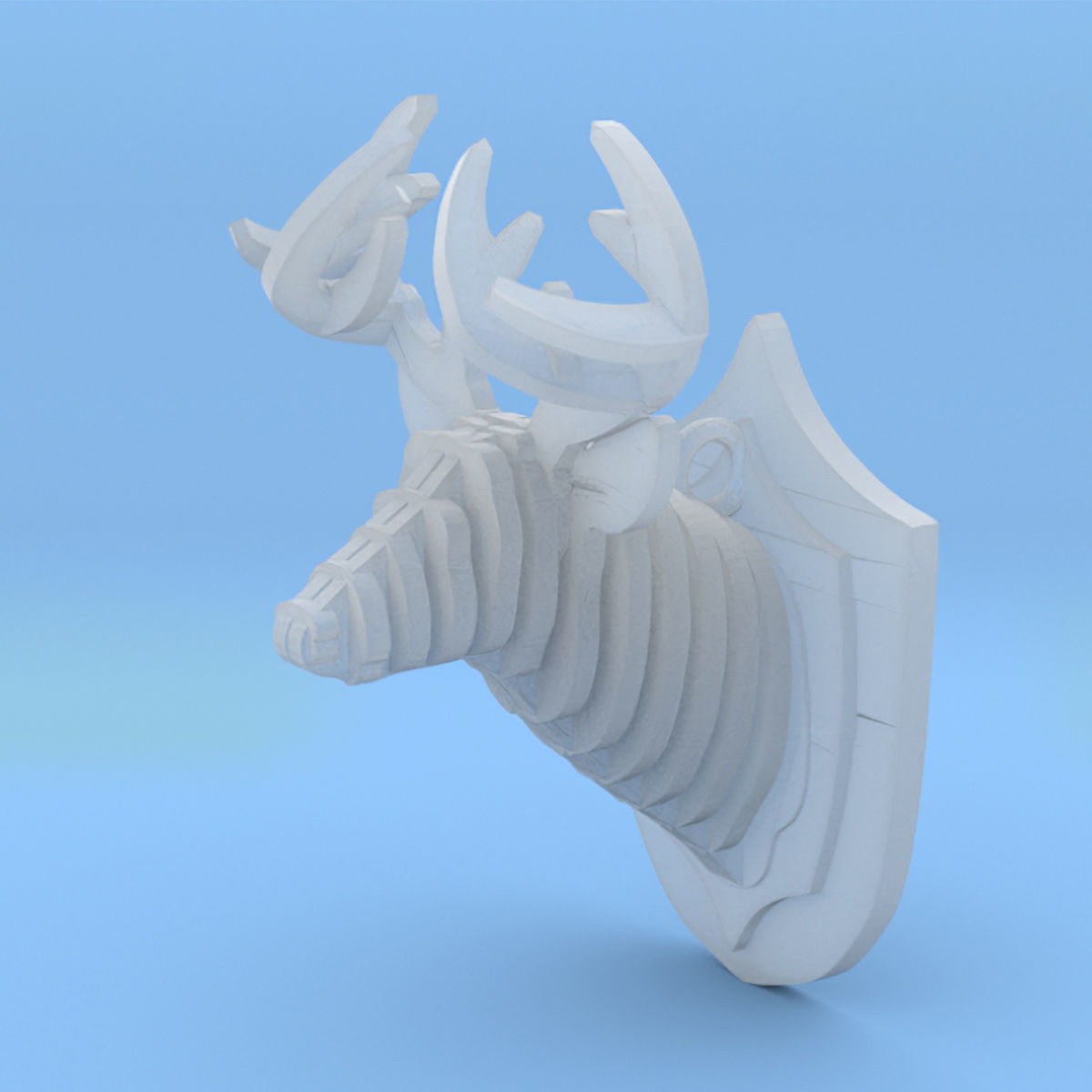  Deer Head Pendant 3D print model_26