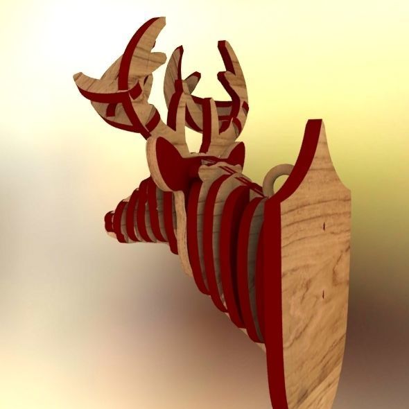  Deer Head Pendant 3D print model_61