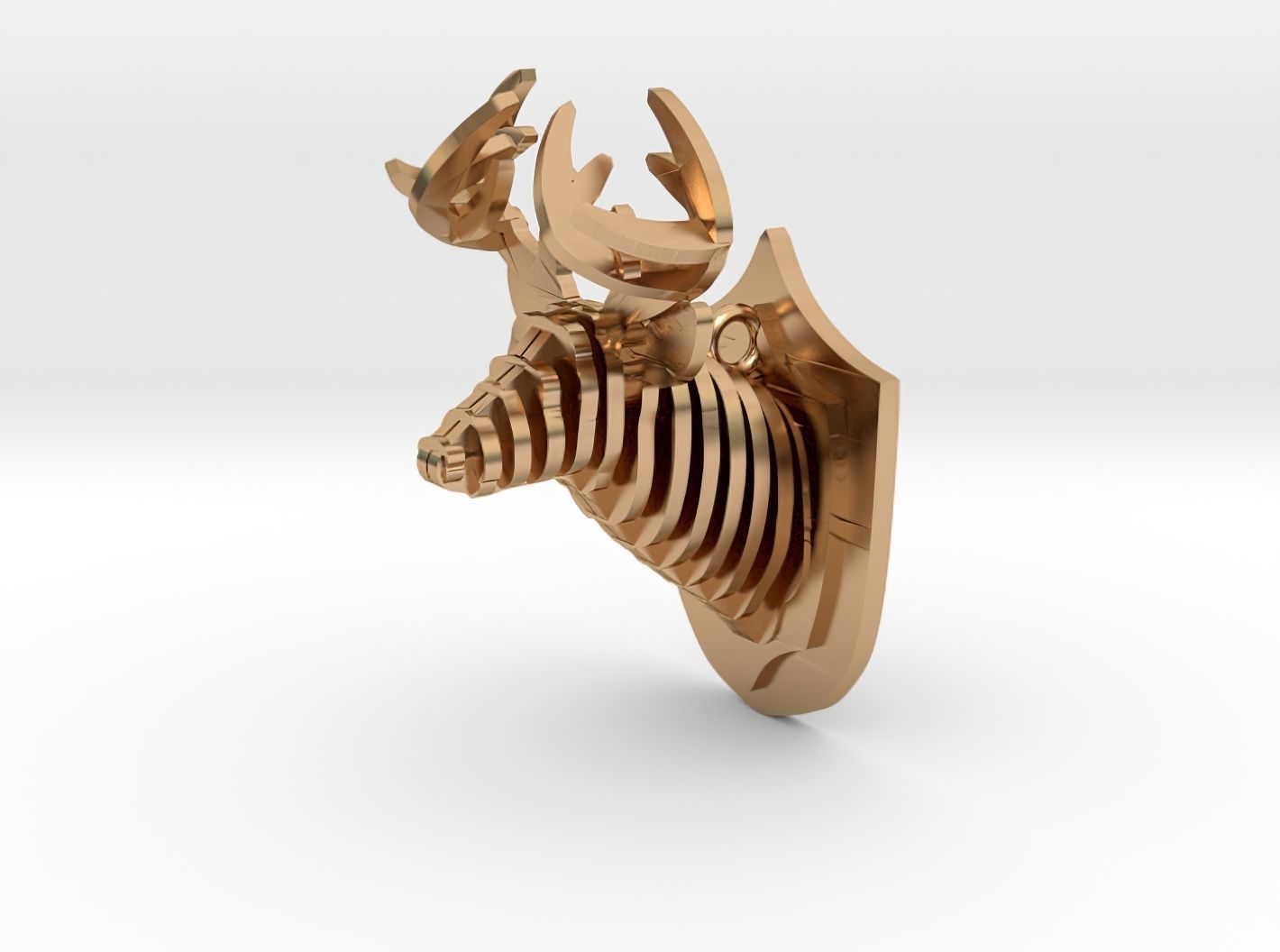  Deer Head Pendant 3D print model_39