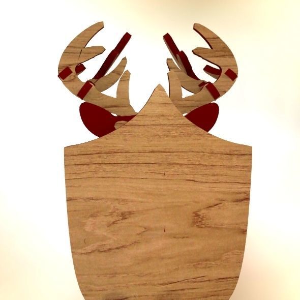  Deer Head Pendant 3D print model_57