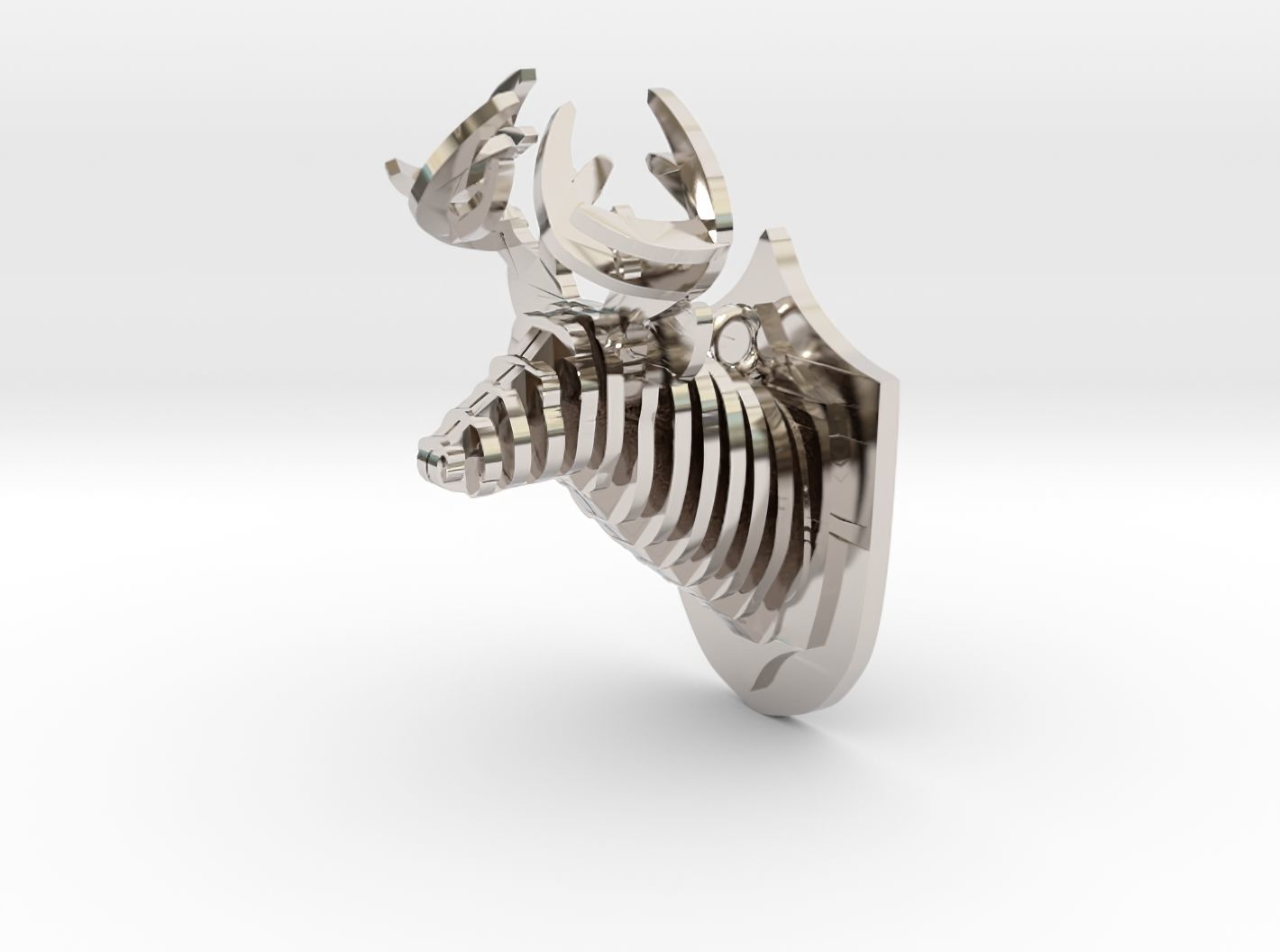  Deer Head Pendant 3D print model_41