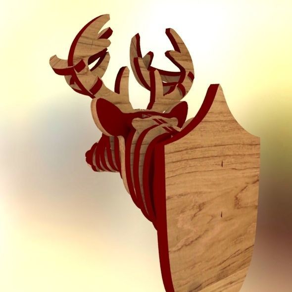  Deer Head Pendant 3D print model_60