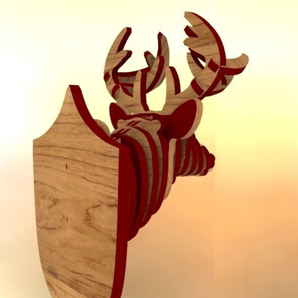  Deer Head Pendant 3D print model_53