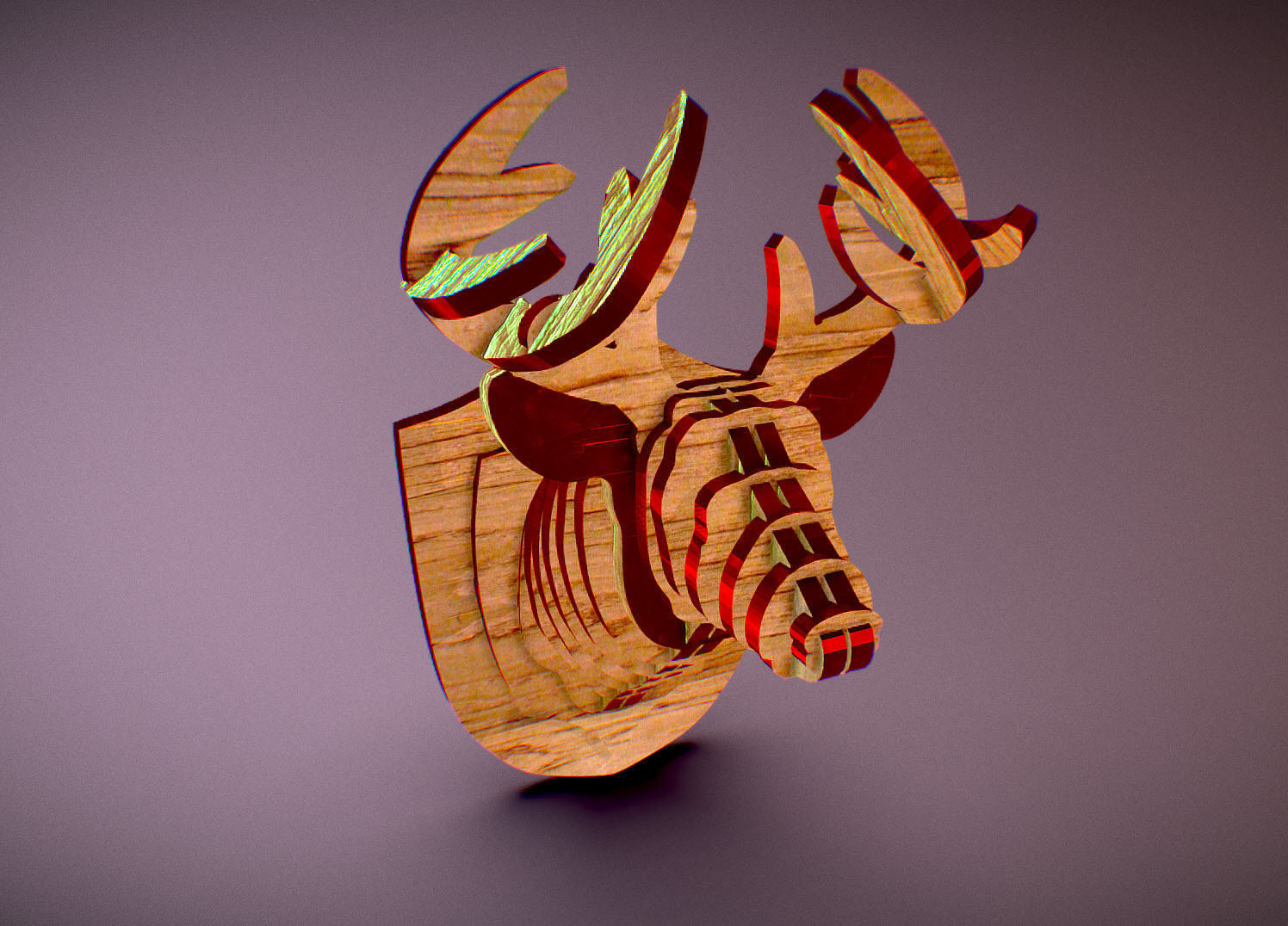  Deer Head Pendant 3D print model_74