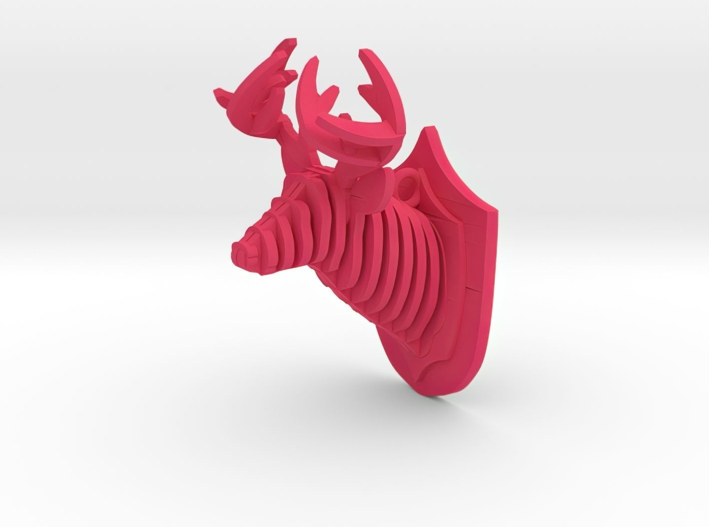  Deer Head Pendant 3D print model_29