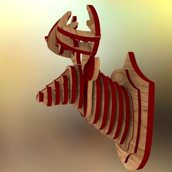  Deer Head Pendant 3D print model_64