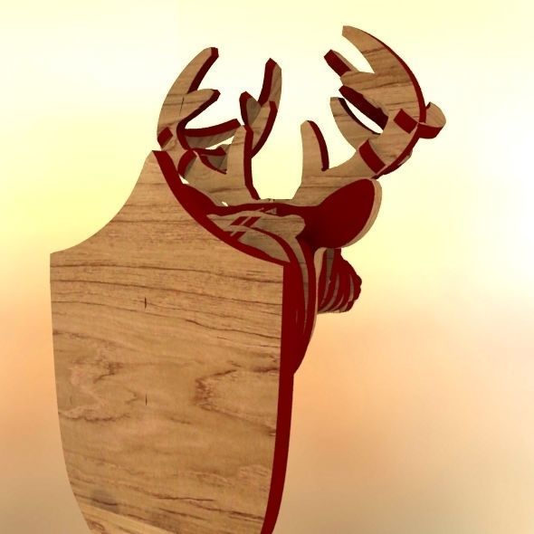  Deer Head Pendant 3D print model_54