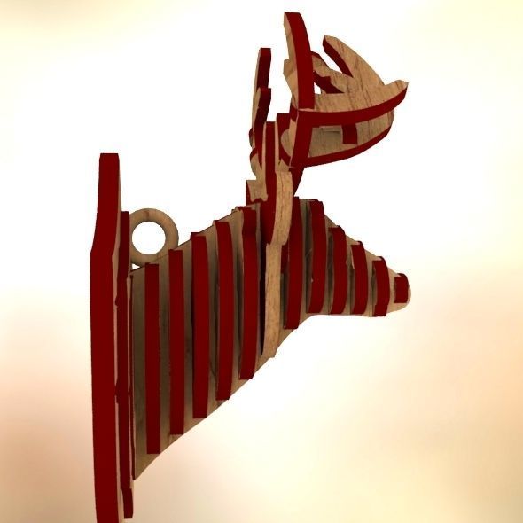 Deer Head Pendant 3D print model_51