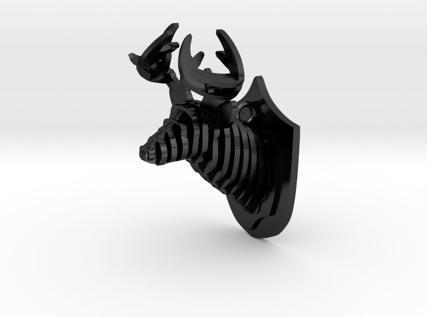  Deer Head Pendant 3D print model_38