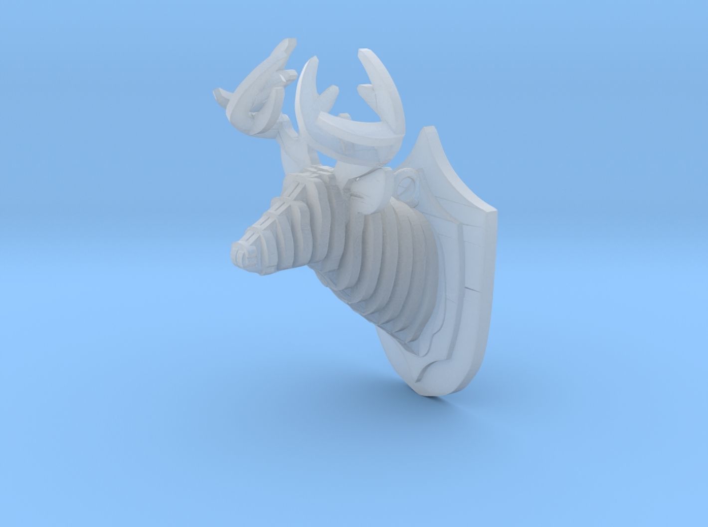  Deer Head Pendant 3D print model_36