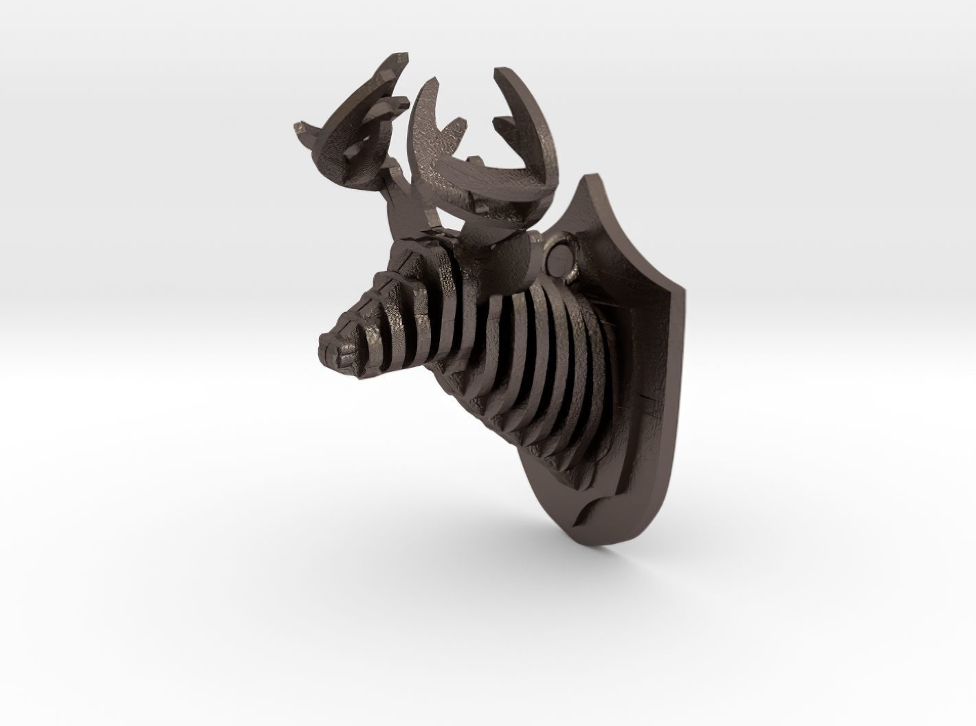  Deer Head Pendant 3D print model_37