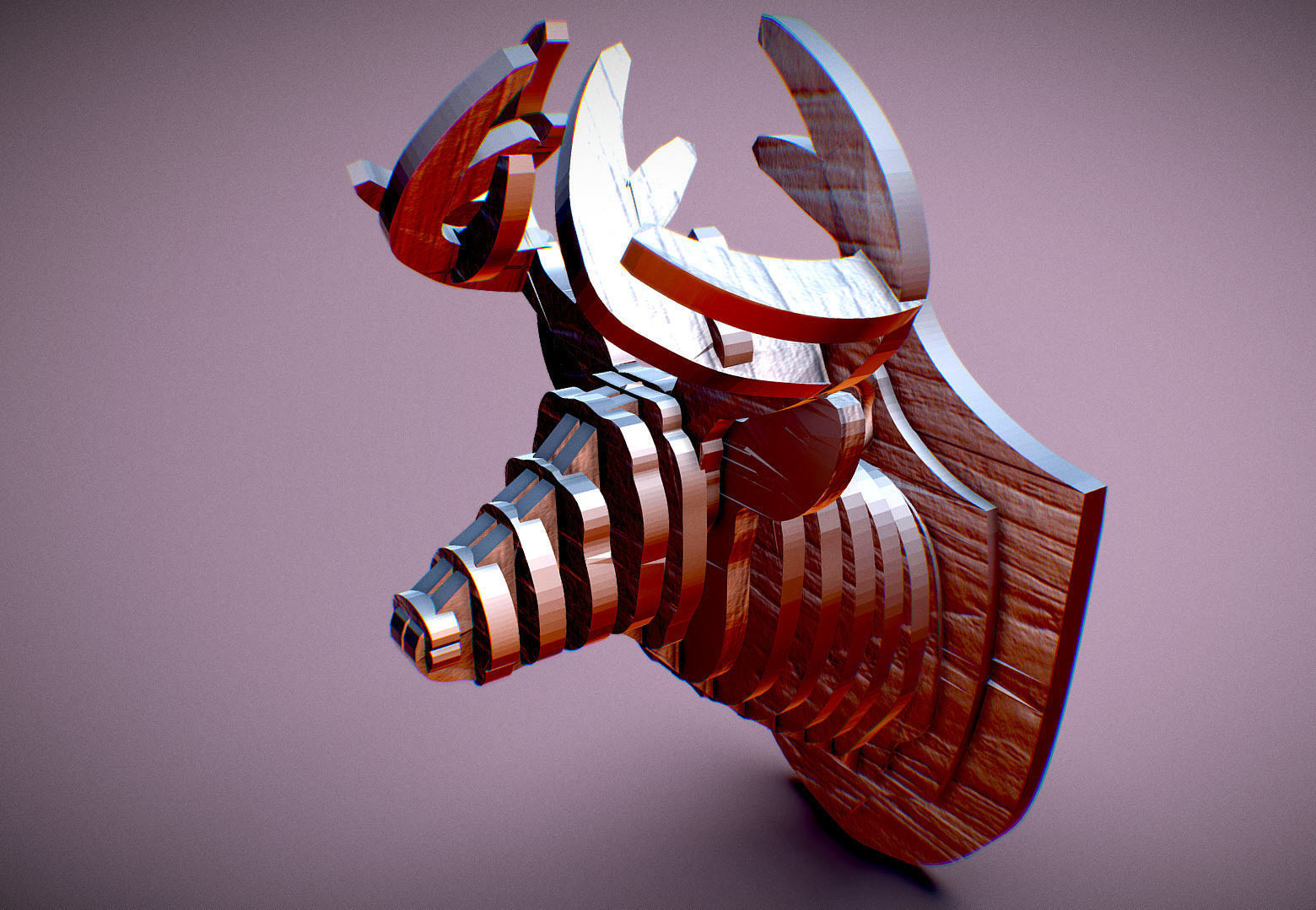  Deer Head Pendant 3D print model_13