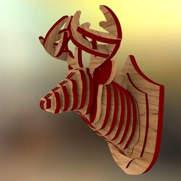  Deer Head Pendant 3D print model_67
