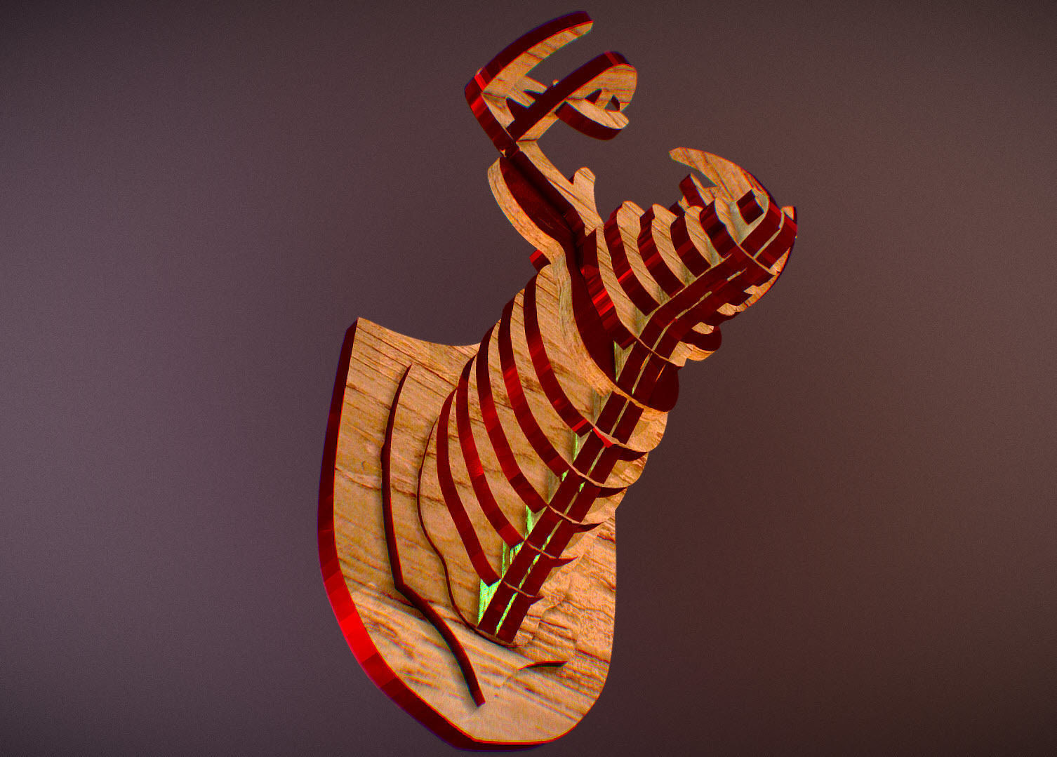  Deer Head Pendant 3D print model_6