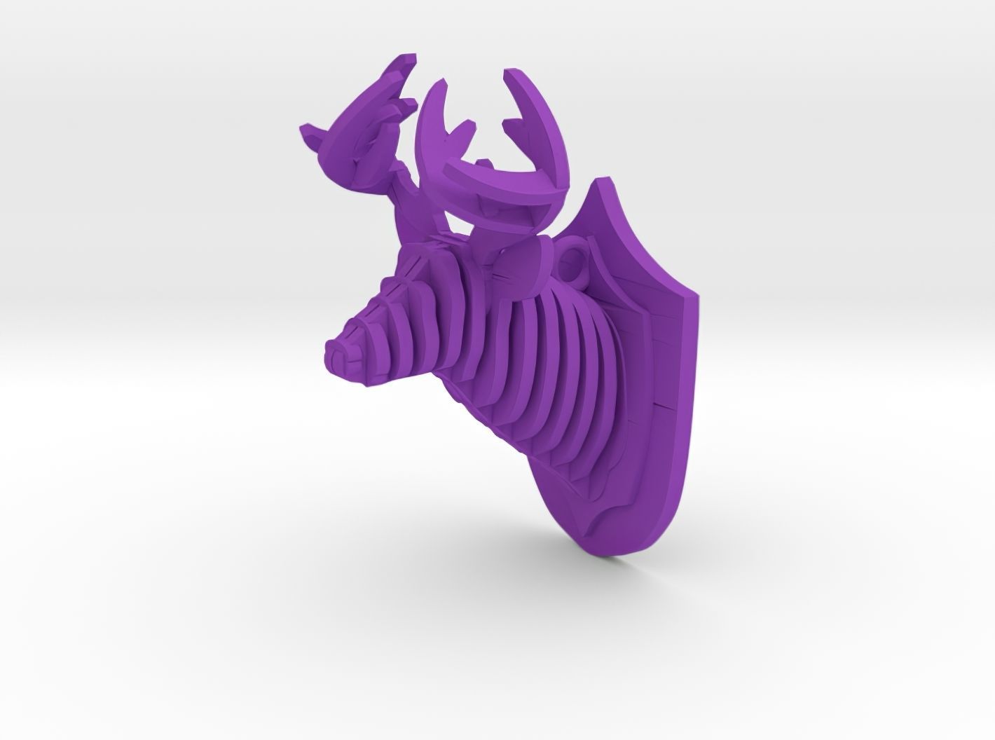  Deer Head Pendant 3D print model_28