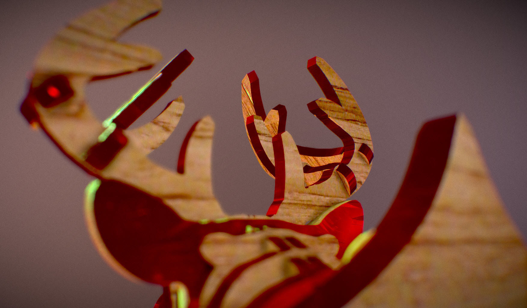  Deer Head Pendant 3D print model_4