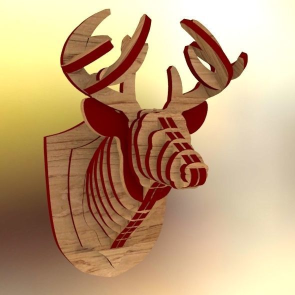  Deer Head Pendant 3D print model_47